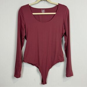 Pumiey Long Sleeve Soft Bodysuit Marsala  2XL